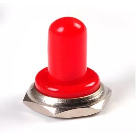 PilotLights.net TOGGLE SWITCH WATERPROOF RED RUBBER BOOT GUARD OR COVER WITH HEX NUT