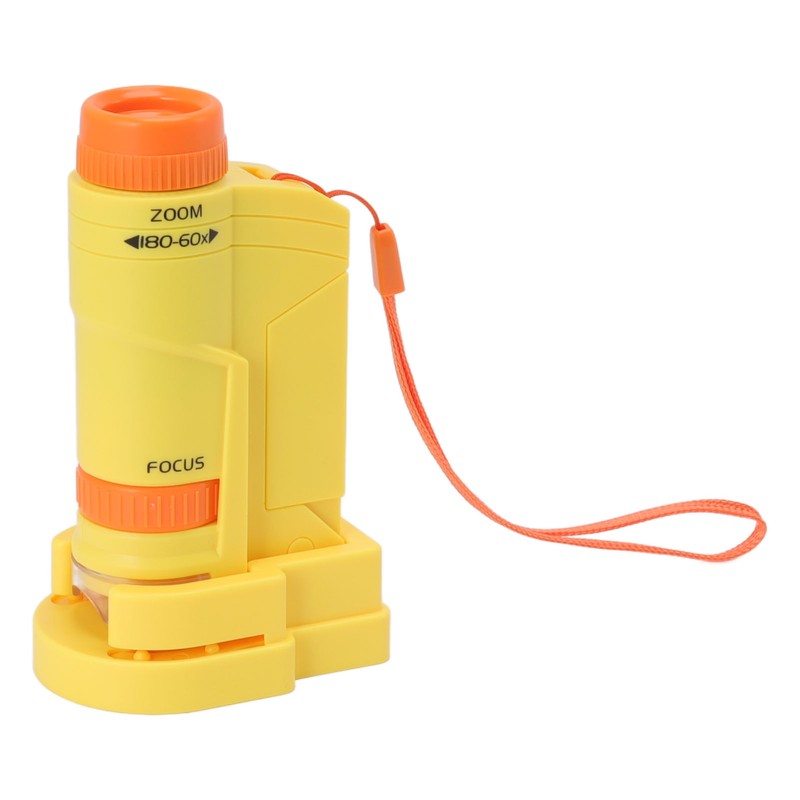 Handheld Microscope Yellow Comfortable Square Handle LED Light Pocket Microscope