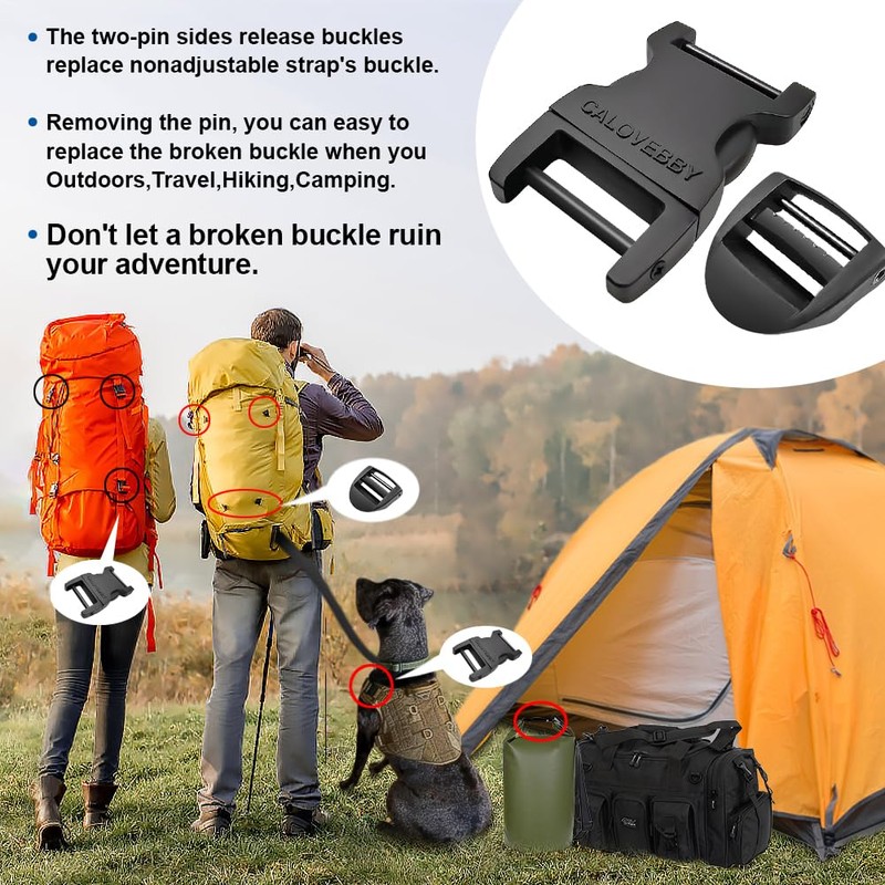 Field Repair Buckles for Straps 1Inch, Quick Side Release Adjustable