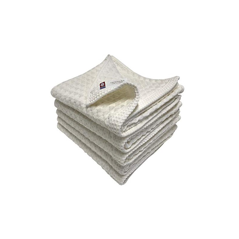 Imabari Towel Face Towel, Set of 5, Waffle Weave, Off-White,