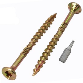 SKIR'CO (Pack of 100) Universal Galvanised Steel 3.0 x 40 mm Wood Screws Countersunk Torx Head Type 17 Chipboard Screws (100, 3.0 x 40 mm)