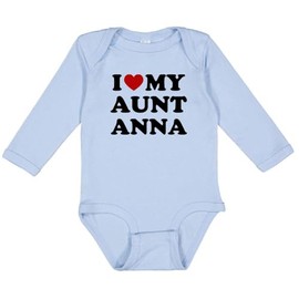 TATY Kids I Love My Aunt Anna Long Sleeve Baby Infant One Piece Bodysuit 18 Months Light Blue