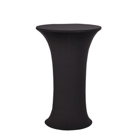 Deisy Dee 24x43 Cocktail Spandex Stretch Round Tablecloth Table Cover C124 (Black)