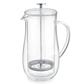 Teabloom Insulated Double-Walled Glass French Press – 100% Plastic-Free Tea & Coffee Press for Pure, Rich Flavor | 34 oz Precision Brewer | Connoisseur's Choice