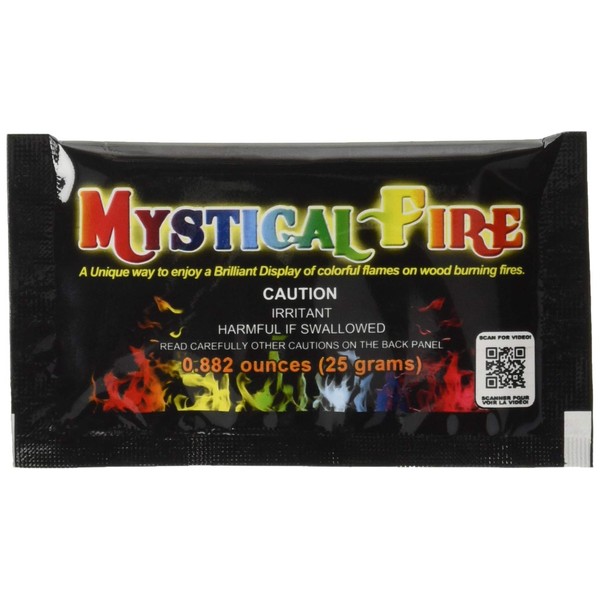 Mystical Fire Flame Colorant Vibrant Long-Lasting Pulsating Flame Color Changer for Indoor or Outdoor Use 0.882 oz Packets 50- Count Box by Mystical Fire