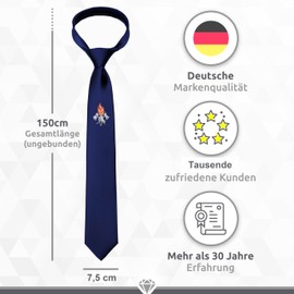 ADAMANT Fire Brigade Tie - as a Normal Tie or as a Ready Tied Zip Tie, Size Standard or XXL - German Brand Quality - Dark Blue, darkblue