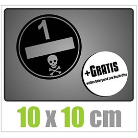 Dinger-Design Premium Environmental Car Sticker Fine Dust Badge Environmental Badge 10 x 10 cm Black
