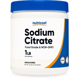 Nutricost Sodium Citrate Powder 1LB (16oz) - Food Grade, Non-GMO - Emulsifier, Natural Flavor Enhancer, Food Preservant