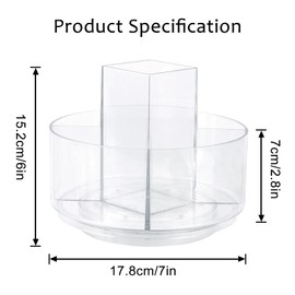 360° Rotating Makeup Organizer Clear Lazy Susan Organizer for Vanity, Cosmetic Display Cases for Bathroom Countertop, Makeup Storage Organisers, Desktop Dresser Sundries Storage Boxes