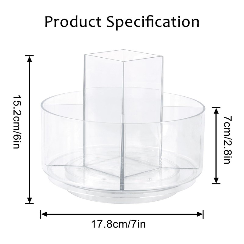 360° Rotating Makeup Organizer Clear Lazy Susan Organizer for Vanity,