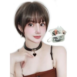 Emgrande Basic Line Wig, Supervised by Top Stylists, 6-Piece Set, Women's Wig, Short Hair, Natural, Small Face Effect, Full Wig, Gray Ash SH DY08B