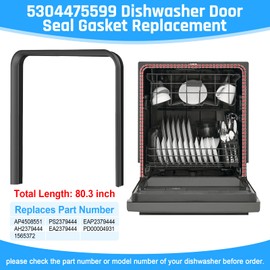 UPGRADED 5304475599 Dishwasher Door Gasket Seal Replacement Compatible with Frigidaire Electrolux Kenmore Dishwashers,Replaces FPHD2491KF0 FGHD2472PF0 AP4508551 AH/EAP2379444 Dishwasher Tub Gasket