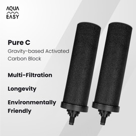 AquaEasy BB9 Activated Carbon Water Filter Candle(2 Piece) Replacement Gravity Water Filter Candle Compatible With Gravity Filter System,Doulton Super Sterasyl, King, Big Series