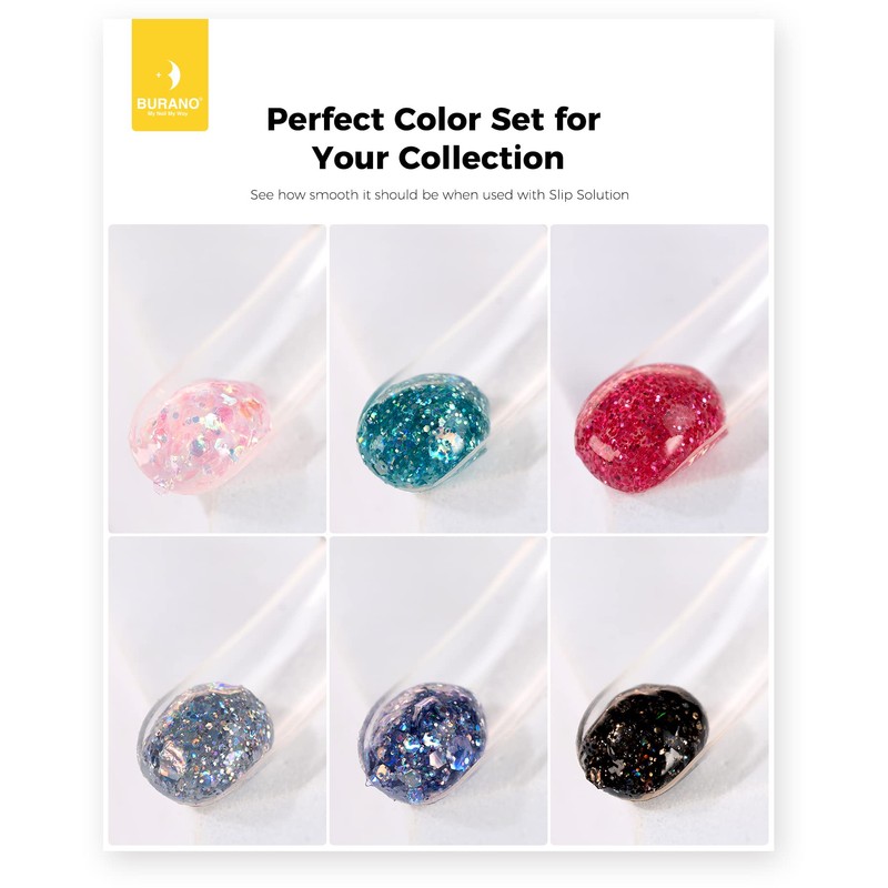 BURANO Poly Extension Gel Nail Kit, 6 Colours Nail Poly