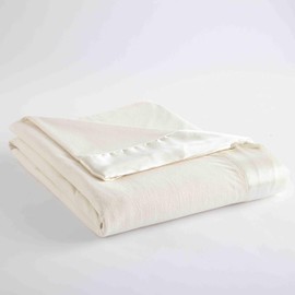 Shavel Home Products Micro Flannel Twin-Size All Seasons Lightweight Sheet Blanket, Machine Wash & Dry, No Pilling, 90Lx66W, Ivory