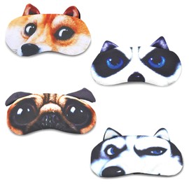 Tphon Sleep Mask for Adult Kids Boys Girls Funny Blindfolds Soft Cute Animal Sleeping Masks with Adjustable Strap for Travel Naps Shift Works Games