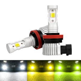 Kitazawa Shoji Fog Lamp, 3 Color Switching, H8 LED, H16 LED, Fog Lamp, H11, White/Yellow/Lemon Yellow, Explosive Light, Vehicle Inspection, Set of 2, Easy Installation