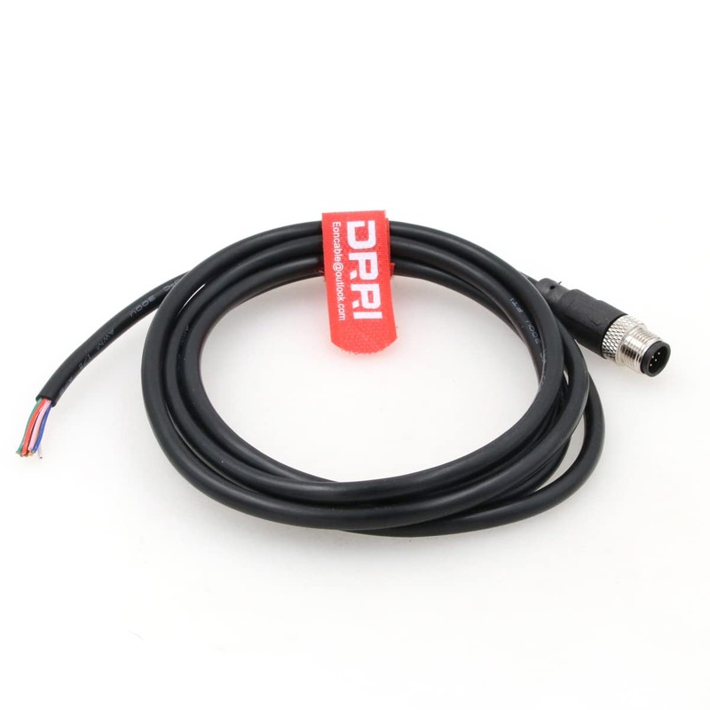 DRRI M12 8-Pins Sensor Connector to Fly Lead Waterproof Electrical