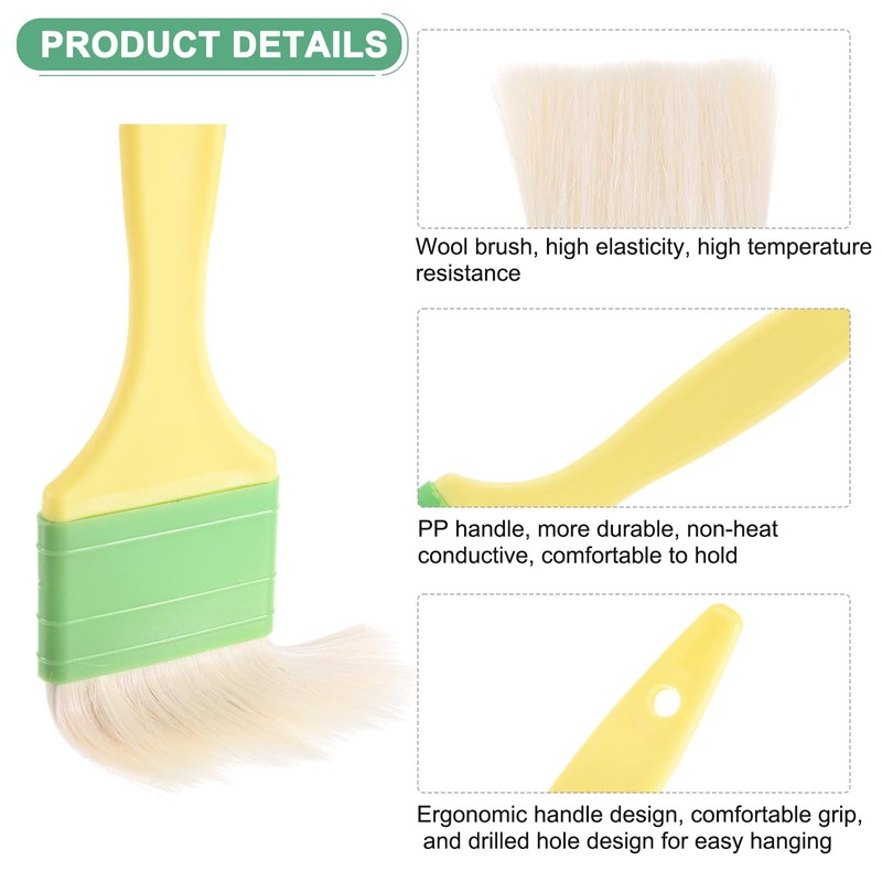 M METERXITY 2-Pack Pastry Brush, Wool Basting Baking BBQ Oil