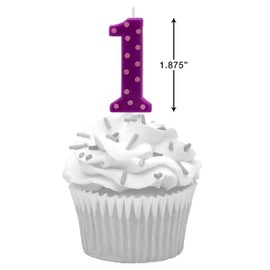 Papyrus Number Birthday Candles Pack, Purple Polka Dots (10-Count)