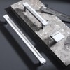 Kcmwsy 5 Pack White and Silver Cabinet Pulls Kitchen Cabinets