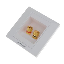 Sharplace 2x Speaker Socket, Wall Socket, Multimedia Speaker Connection, Speaker Plate, Wall Connection Panels, Home Theatre Wall Plate with Banana Plug Sockets for 1 Speaker, White