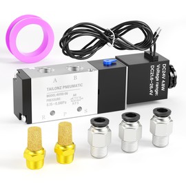 TAILONZ PNEUMATIC 1/8 Inch BSP Solenoid Valve 24V Single Coil Pilot-Operated Electric 2 Position 5 Way Connection Type 4V110-06