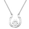 BEKECH Pet Lovers Gift Paw Horseshoe Pendent Necklace Dog Paw