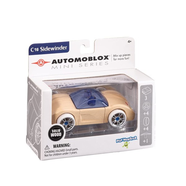 Automoblox Mini C-16 Sidewinder — Wooden Mix-and-Match Vehicle — Build and Rebuild — Ages 4+