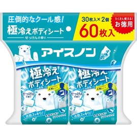Icenon Super Cold Body Sheet, Soap Scent, 30 Sheets, Pack of 2