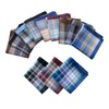 Mens Handkerchief 100% Soft Cotton Handkerchief Classic Plaid Pocket Squares