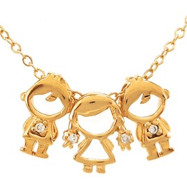 Tutti Joyería Artesanal | Collar de Hijos Personalizable - Hija e Hijo - 2 Hijas - 2 Hijos - Chapa de Oro Premium