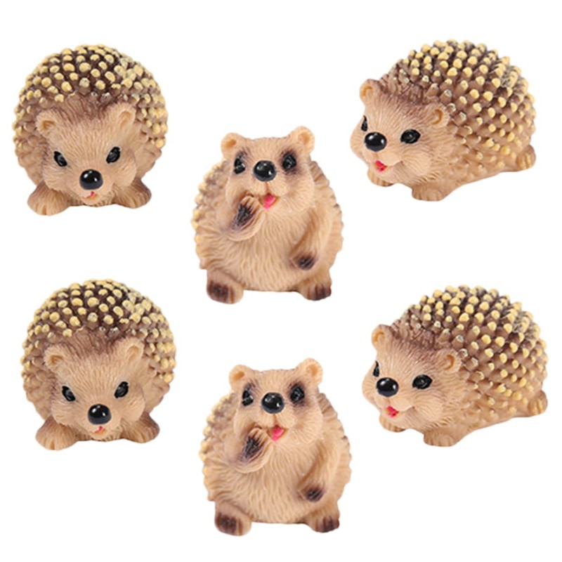 BESPORTBLE 3sets Dwarf Garden Statue Resin Hedgehog Figurine Garden Ornament