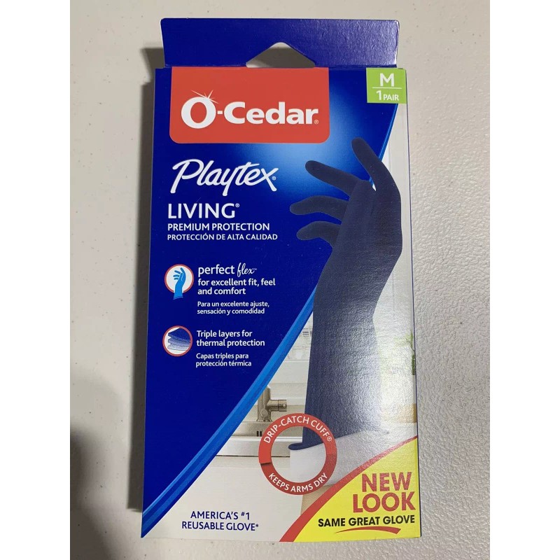 Playtex 3 Pair O-Cedar Playtex Living PREMIUM Medium Reusable Rubber