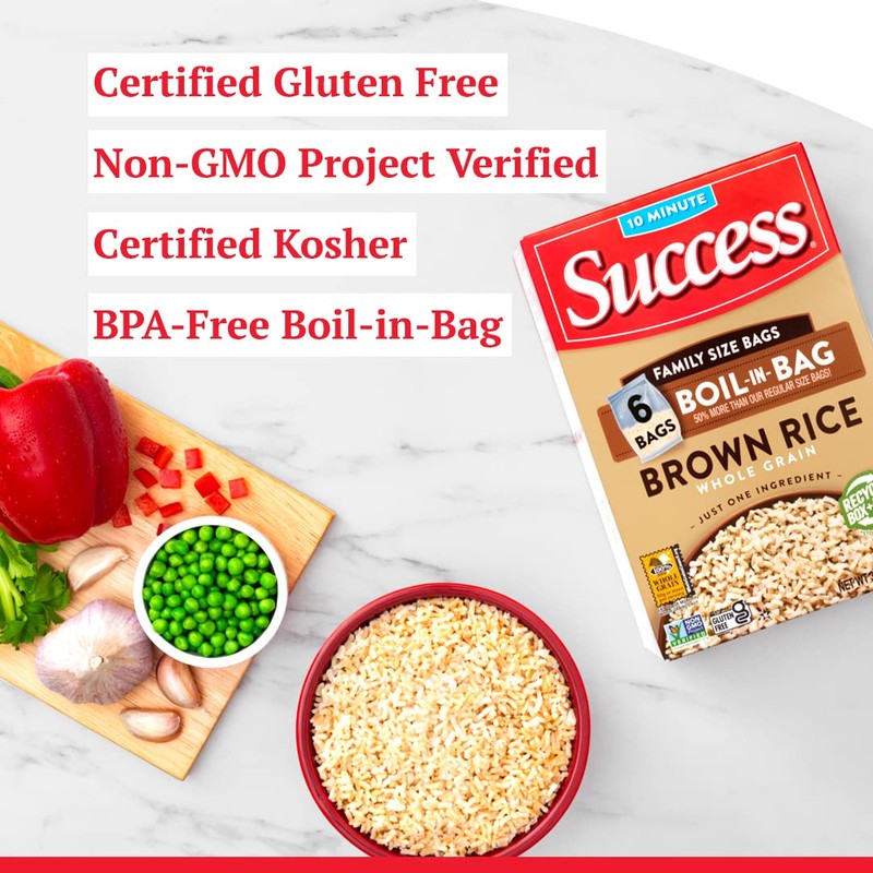 Success Boil-in-Bag Rice, Brown Rice, Quick and Easy Rice Meals,