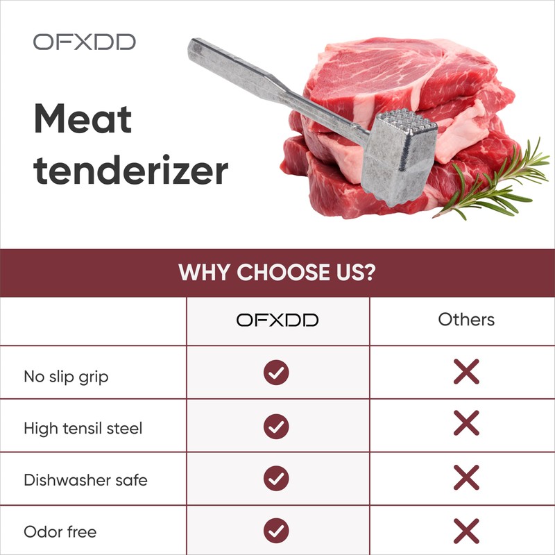 Large Food Hammer - Kitchen Professional Meat Tenderizer - Heavy
