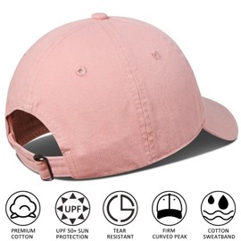 GADIEMKENSD Washed Canvas Dad Hat Cotton Baseball Cap Vintage Style Soft Unconstructed Plain Caps Trucker Hat for Golf Running Hiking Work Travel Peach