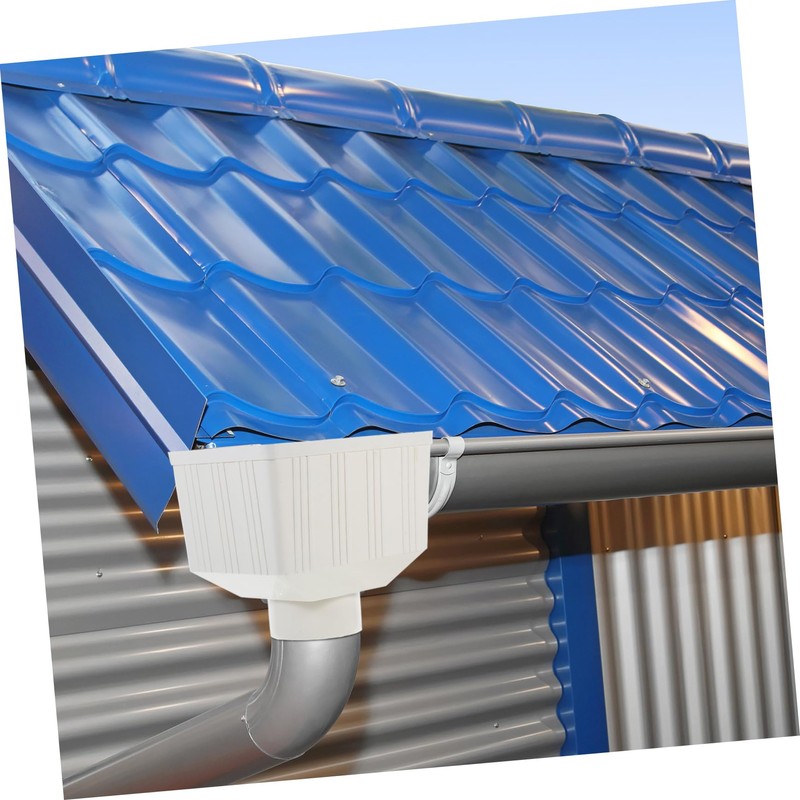 KONTONTY Square Rainwater Collection Module for Downspout PVC Diverter for