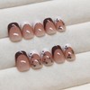 French Tips Press on Nails Medium Square Fake Nails With