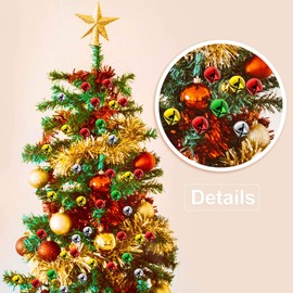 YGAOHF Jingle Bells for Crafts - 200 Pieces Colorful Small Christmas Bells with Loud Sound, 4 Bright Colors, Craft Bells for Christmas Home Decorations (0.3/0.4/0.47 inch)