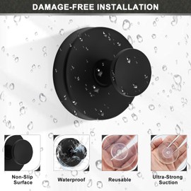 lafo Pack of 4 Roha Suction Cup Hooks, Towel Holder Suction Cup Extra Strong, Suction Cup Hooks, Black Suction Hooks Extra Strong, Vacuum Suction Cup (Classic and Elegant, Piece, 4)