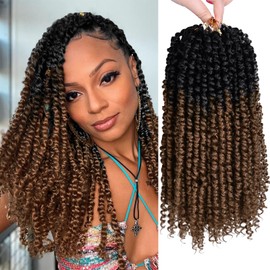 NAYOO Passion Twist Hair - 8 Packs 12 Inch Passion Twist Crochet Hair For Women, Crochet Pretwisted Curly Hair Passion Twists Synthetic Braiding Hair Extensions(12 Inch 8 Packs, OT30)