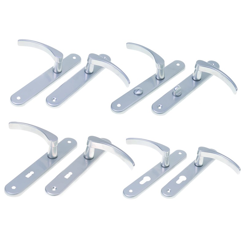 Aqbau® Door Handle Set Long Plate Silver Door Handle Door