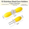 LAIYORA 10Pcs Steel Corn Skewers & Holders 5 Colours for