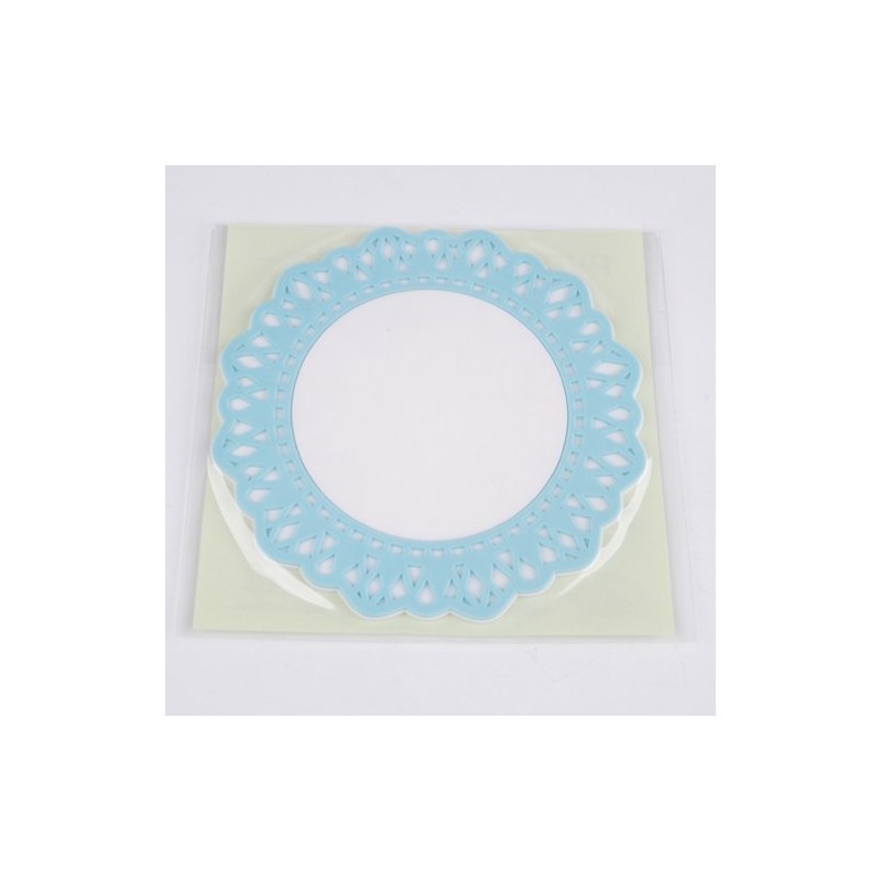 Good-L Antique Lace Style Vinyl Coasters White x Blue Diameter