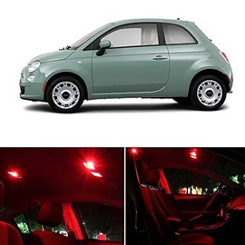 LEDpartsNow Interior LED Lights Replacement for Fiat 500 2012-2017 RED Accessories Package Kit (3 Pieces)