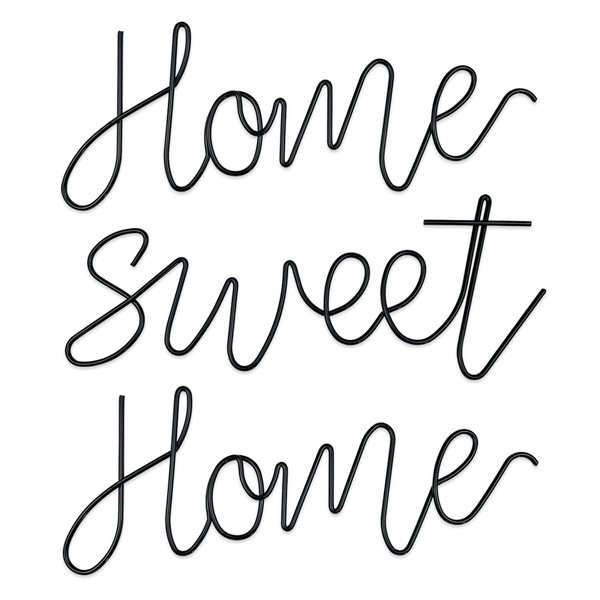Home Sweet Home Sign-3D Word Art Home Decoración de pared de metal para el hogar, sala de estar, recámara, cocina, color negro