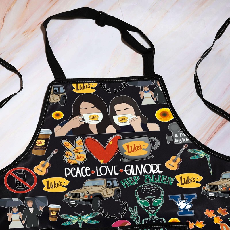 WZMPA Luke's Diner Kitchen Apron Luke's Diner Lover Gift Peace