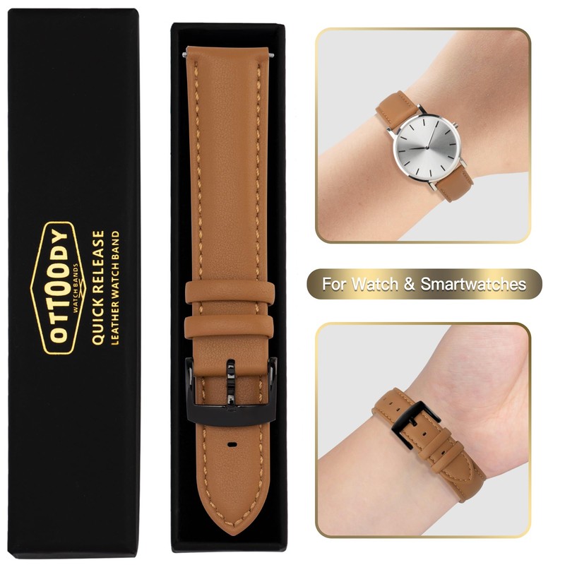 [OTTOODY] Genuine Leather Watch Band, Watch Strap 22mm, 21mm, 20mm,