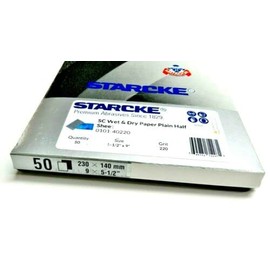 Matador Abrasive Wet or Dry Sandpaper 50 Sheet 220 Grit 5-1/2" x 9" Silicon Carbide Made in Germany